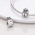 Rosa Charms Original 925 Sterling Silber Herz Schleife Parfüm Flasche Charms Perlen Anhänger Fit Armband DIY Frauen Schmuck Machen