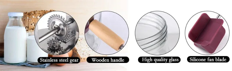 1000L/1500L Manueller Butterchurner, Paddel aus Buchenholz, Sahnemixer, Einmachglas, manuell für handwerkliche Butter, kultivierte Butter