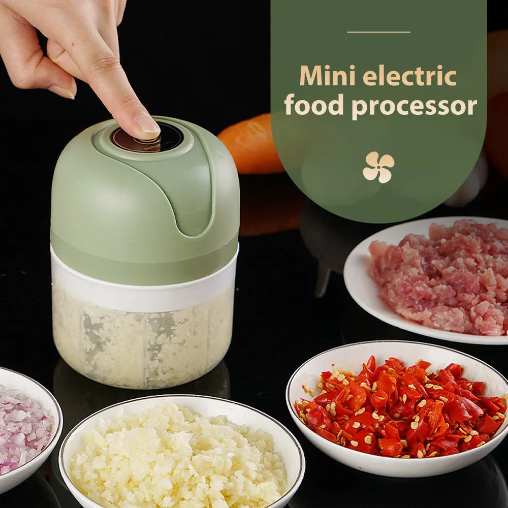 Mini-USB-Knoblauchpresse, kabellos, 100/250 ml, Gemüse-, Chili- und Fleischwolf, Küchenhelfer