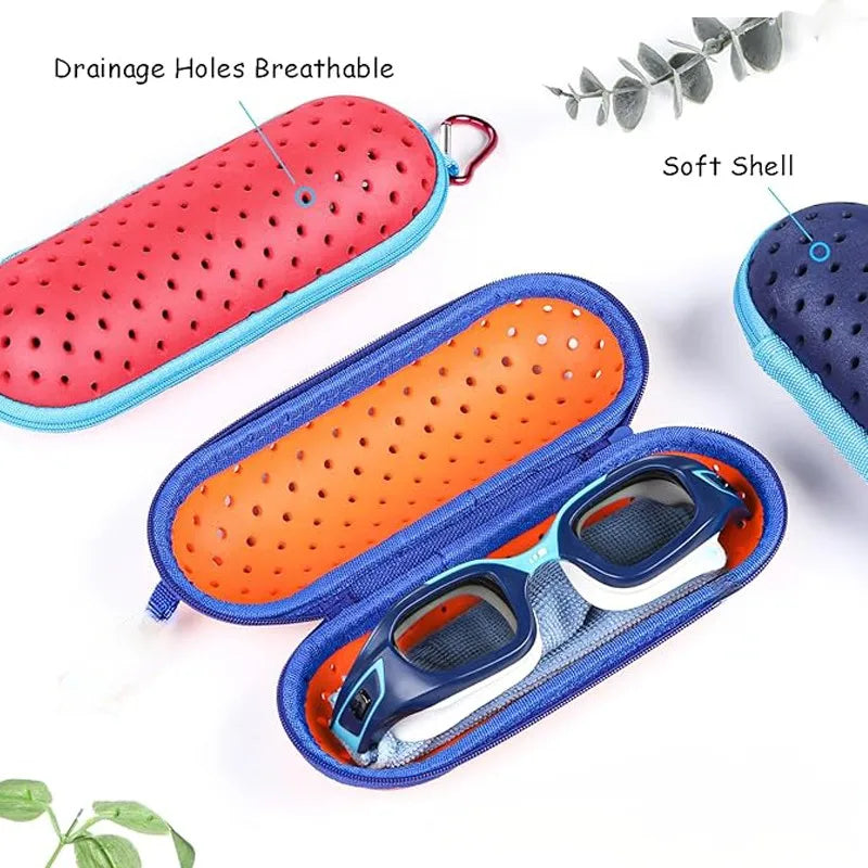 EVA Weiche Schwimmbrille Organizer Schutz Brillenetui Schwimmausrüstung Atmungsaktive Entwässerungsloch Tragbare Schutzbrillenabdeckung