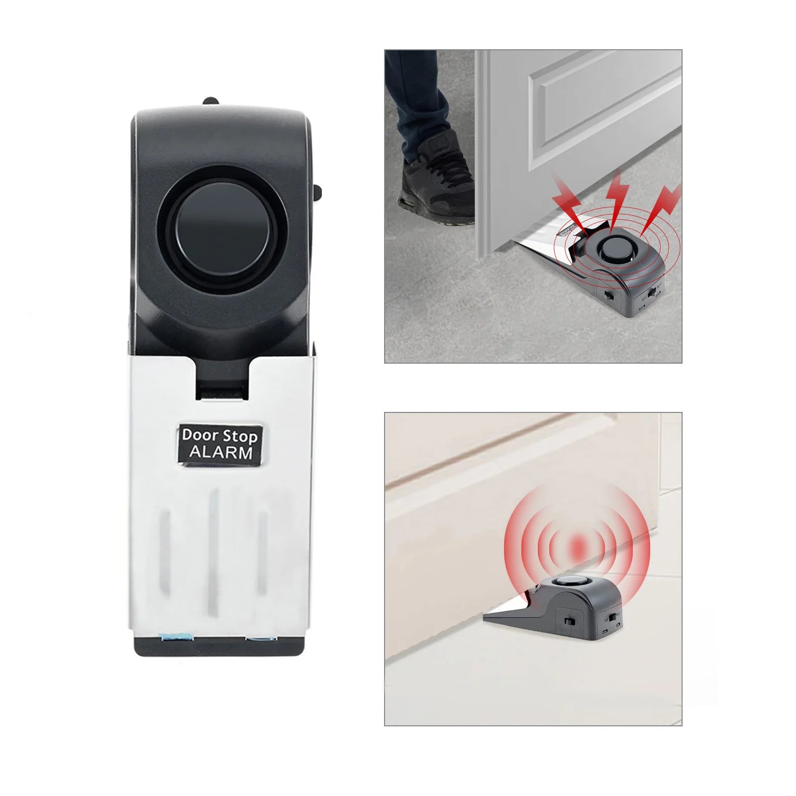 2 Stücke 120 DB Drahtloser Türstopper Alarm Anti-Diebstahl Tor Keil Türstopper Kinder Sicher Bodentor Puffer Tragbare Sicherheit Türstopper
