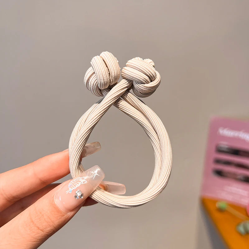 Haarband mit Knotendesign, elastisches Nylon-Haargummi für Pferdeschwänze, dickes und strapazierfähiges Haarstyling-Accessoire, schlichte Eleganz und Niedlichkeit für jeden Tag, verschiedene Farboptionen