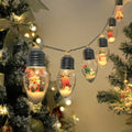 10/20 LED Weihnachten Schneeball Klare Glühbirne Lichterketten Mit Weihnachten Santa Claus Schneemann Baum Geschenke Mix Batterie Betrieben Licht