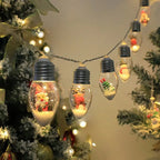10/20 LED Weihnachten Schneeball Klare Glühbirne Lichterketten Mit Weihnachten Santa Claus Schneemann Baum Geschenke Mix Batterie Betrieben Licht