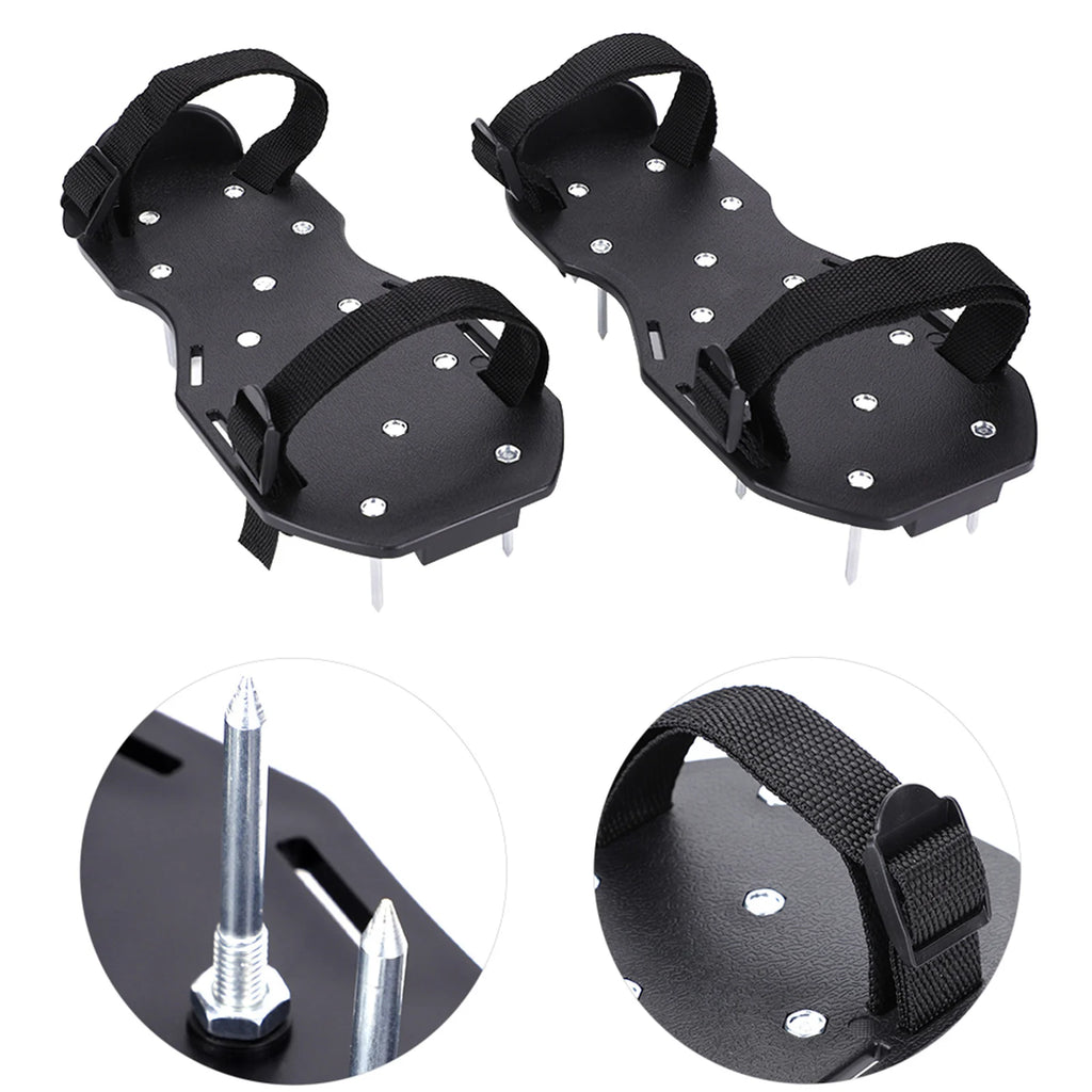 Rasenbelüfter-Schuhe, 1 Paar Rasenbelüfter-Sandalen, robuste Gras-Schuhe mit Spikes und Kunststoffschnalle, Gartenwerkzeug, Rasensandalen