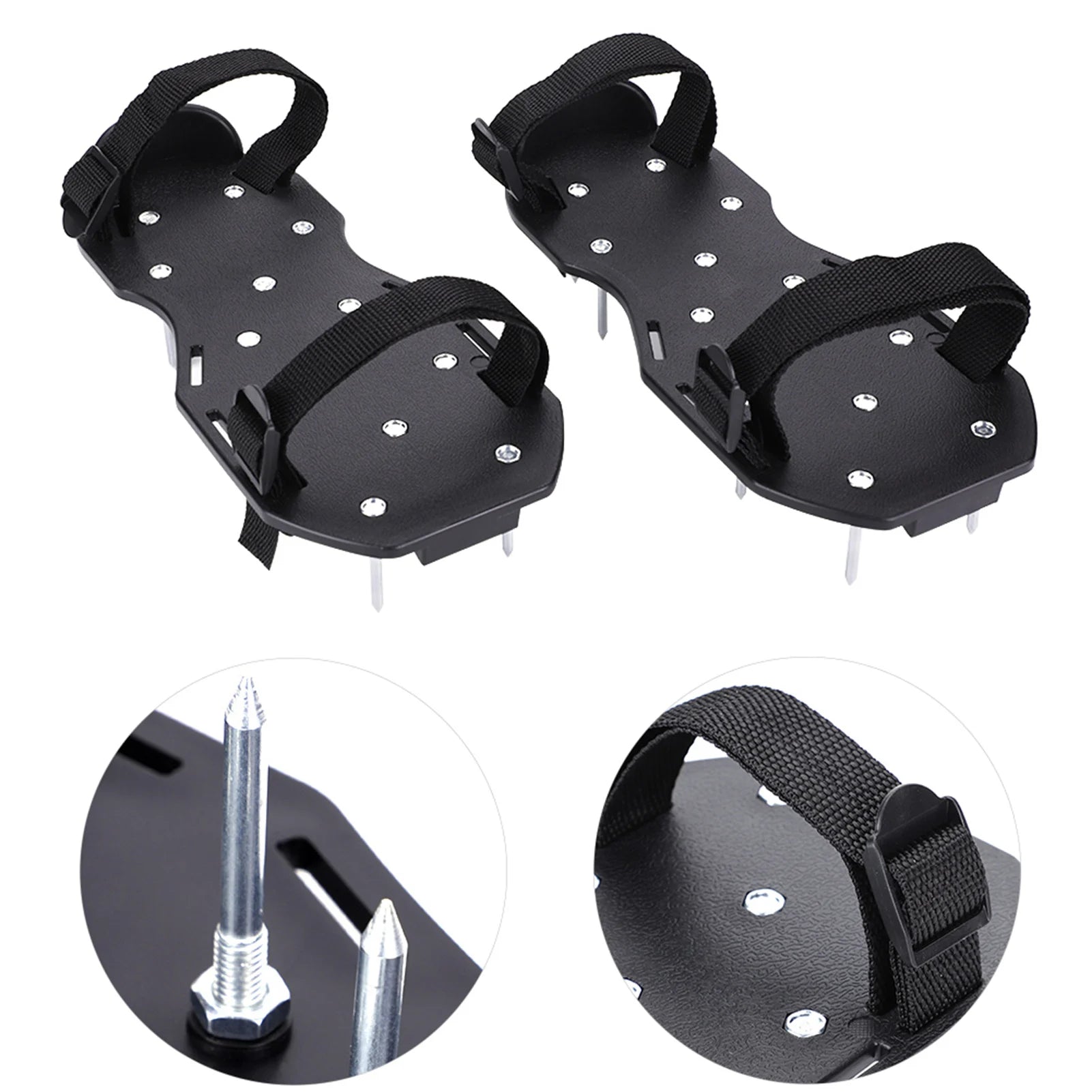 Rasenbelüfter-Schuhe, 1 Paar Rasenbelüfter-Sandalen, robuste Gras-Schuhe mit Spikes und Kunststoffschnalle, Gartenwerkzeug, Rasensandalen