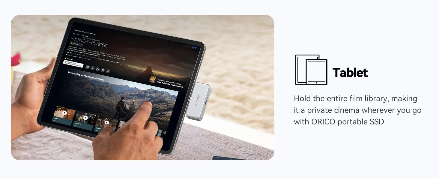 ORICO FlashPod 1 TB MINI magnetische tragbare SSD bis zu 2000 MB/s ProRes mit Direktstecker für iPhone 15 16 Serie, Tablets, Laptop