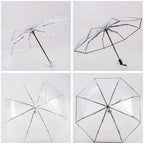 1pc automatische transparente Falt schirm leicht zu tragen wind dichten Regenschirm Frauen Mode langlebig Outdoor Anti Wind Regenschutz