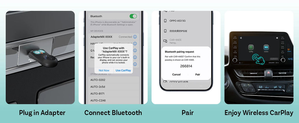 OTTOCAST Cabin Care, Drahtloser CarPlay-Adapter Babykamera 1080P HD 150°