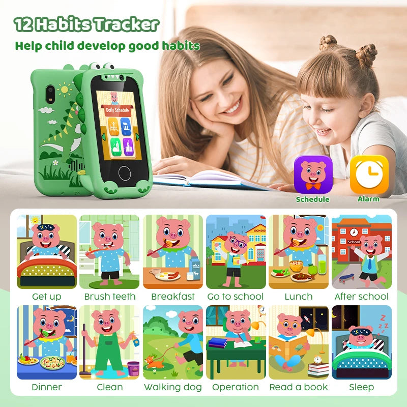 Intelligentes Spielzeugtelefon für Kinder, Touchscreen-Spieltelefon für Kleinkinder, MP3-Musik-Player mit Dual-Kamera für Mädchen und Jungen, Weihnachts- und Geburtstagsgeschenke