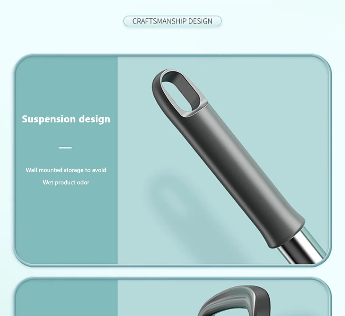 Gepresster selbstentleerender Gummi-Baumwollmopp, freihändiger magischer selbstreinigender Flachmopp, wiederverwendbarer Schwamm, Haushalts-Bodenreinigungswerkzeug