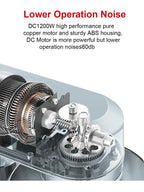 BioloMix Küchen-Lebensmittel-Standmixer, Mixer, leiser Motor, Sahne-Ei-Schneebesen, Peitsche, Teigkneter, 6 Geschwindigkeiten, 1200 W, 6 l, DC