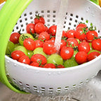 Rotierender Abtropfkorb für Gemüse & Obst – PP-Kunststoff, tragbar, spülmaschinenfest