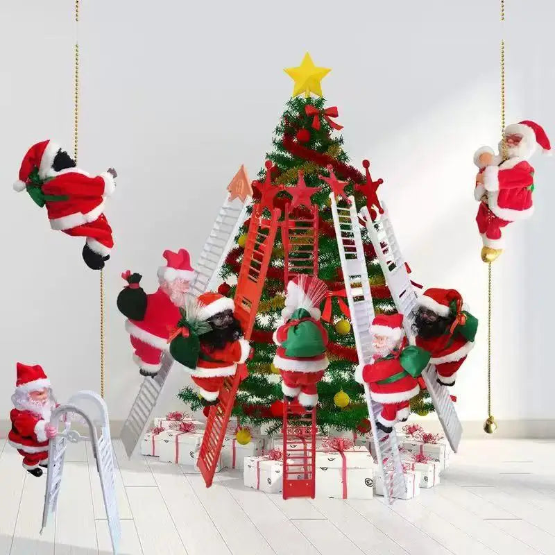 Elektrische Santa Claus Weihnachten Dekoration Klettern Leitern Klettern Perlen Klettern Kamin Weihnachten Geschenk Dekoration Hause Ornament