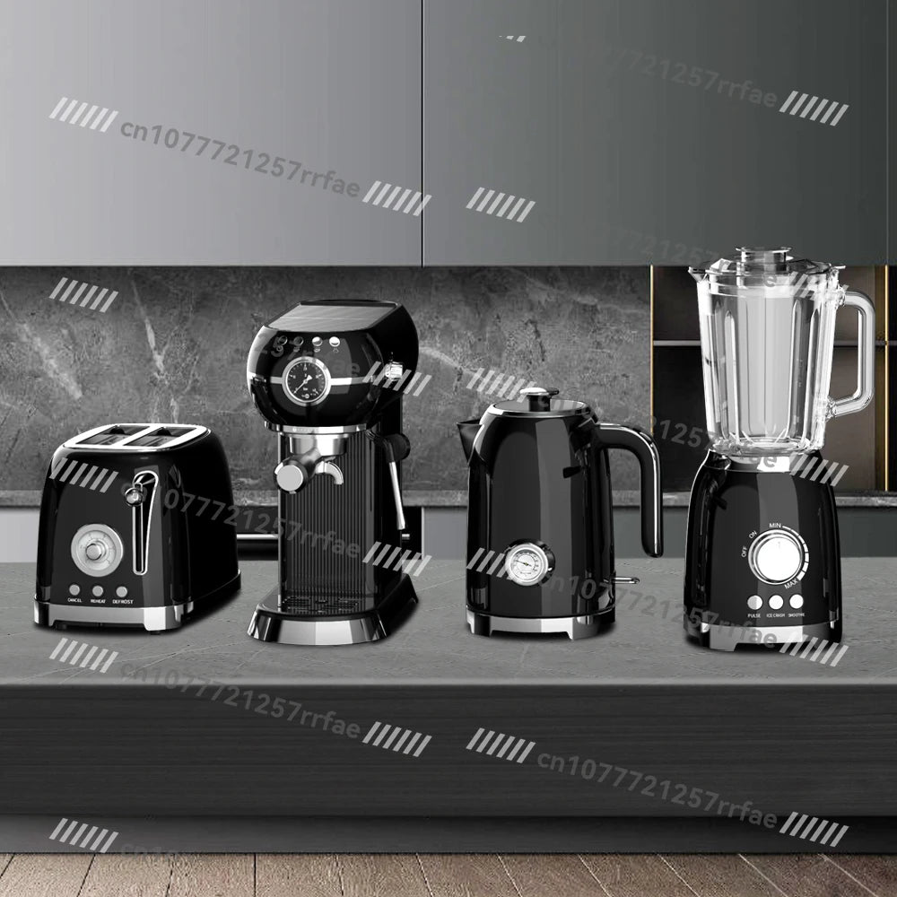 Kaffeemaschine Haushaltsgeräte Set Retro Toaster Edelstahl Elektrische Kaffeemaschine und Toaster Set