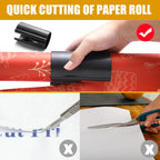 Coupe-papier cadeau coulissant HORN - Coupe-papier cadeau facile à glisser pour Noël et les anniversaires, ABS durable, orange/noir