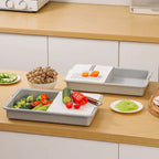 Vielseitiger manueller Gemüseschneider, Schäler, Werkzeug mit Ablagefach, Küchenhelfer, effizienter tragbarer Karottenzerkleinerer