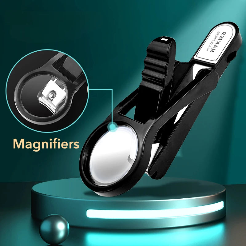 1 Stück Edelstahl-Nagelknipser mit Lupe, Zehennagel-Fingernagelschneider, Nagelschneider für ältere Kinder