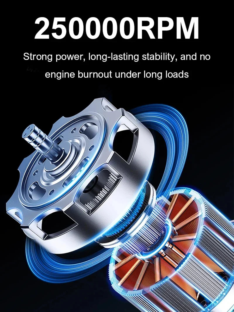 Xiaomi 400000 U/min Violent Fan Leistungsstarkes elektrisches Gebläse Tragbarer Staubreiniger Typ C Aufladung 53 m/s Bürstenloser Turbo-Jet-Lüftergebläse