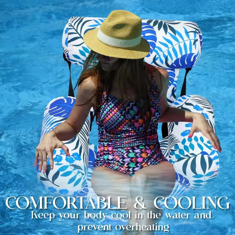 Aufblasbare Pool-Luftmatratze mit Armlehnen – PVC, Schwimmliege für Erwachsene, 10 Designs