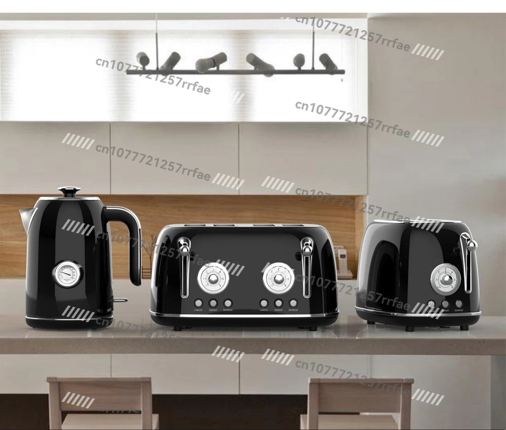 Kaffeemaschine Haushaltsgeräte Set Retro Toaster Edelstahl Elektrische Kaffeemaschine und Toaster Set