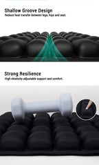 Airbag-Reisekissen, leichtes, atmungsaktives Reisesitzkissen, hoher Rückpralldruck, tragbares 3D-Luftzellen-Sitzkissen-Dekor