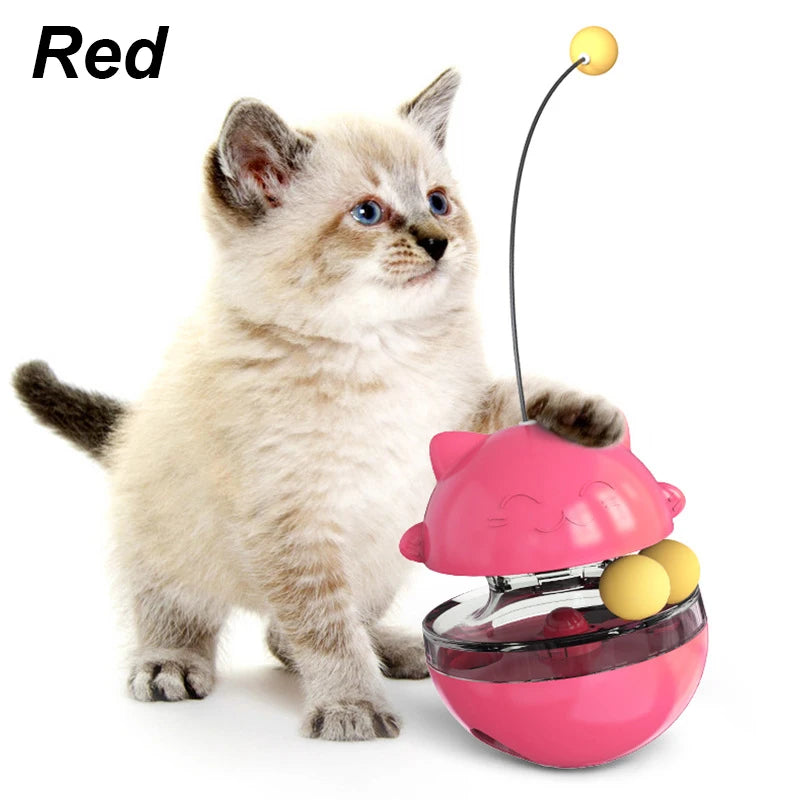 Neue lustige Katze Stick Katze Spielzeug Tumbler Leck Lebensmittel Ball Katze lindern Langeweile Tumbler Heimtierbedarf spielen mit Lebensmittelspüler selbst