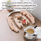 Kunst-Holzbär-Familienpuzzle, personalisierter Name, individuelle Heimdekoration, Thanksgiving, Weihnachten, Herzwärmungsgeschenk für Babymutter