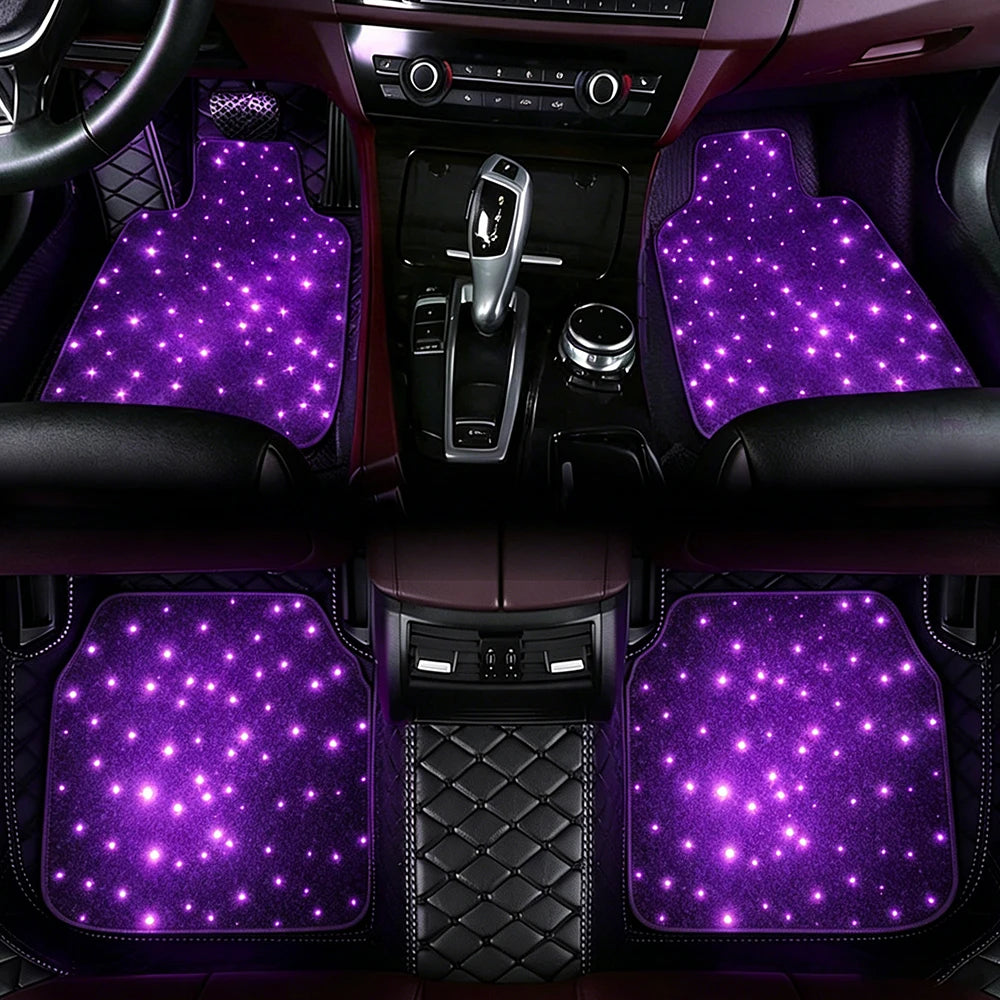 VASTFIRE Starlight Auto-Ambientebeleuchtung – Glasfaser-Fußmatten, RGB-Lichtleiste & Faserlampen | App & Fernbedienung | CE & RoHS