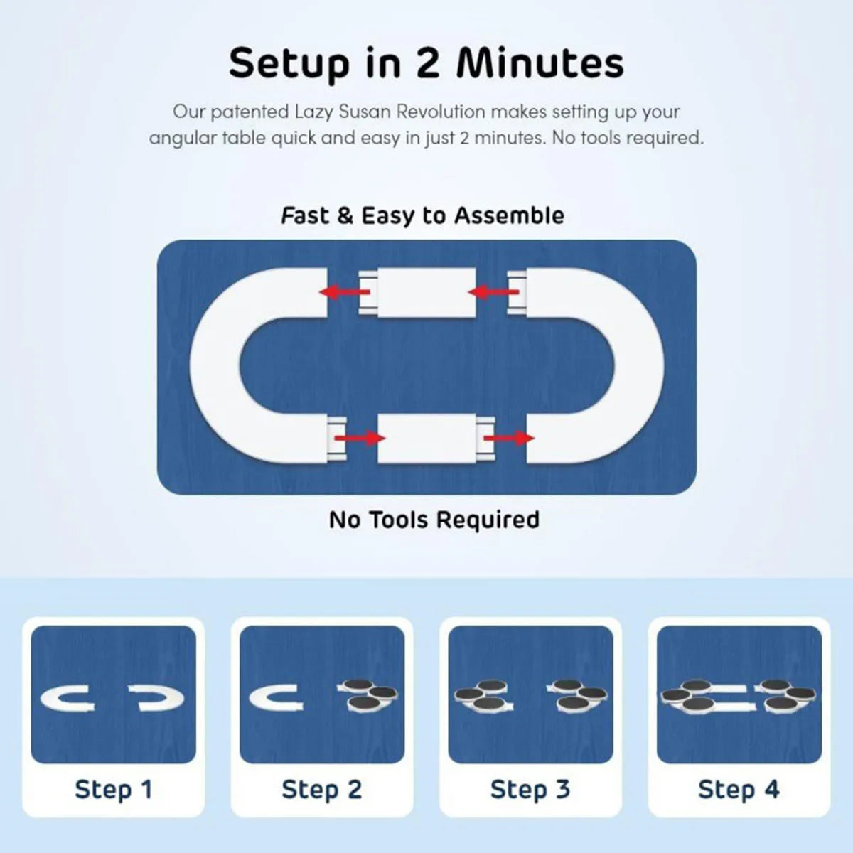 2/4/6/8-Tabletts The Lazy Susan Revolution Essen Rotierendes Tablett Drehteller tragbares Brett rutschfester Esstisch Speisezubehör