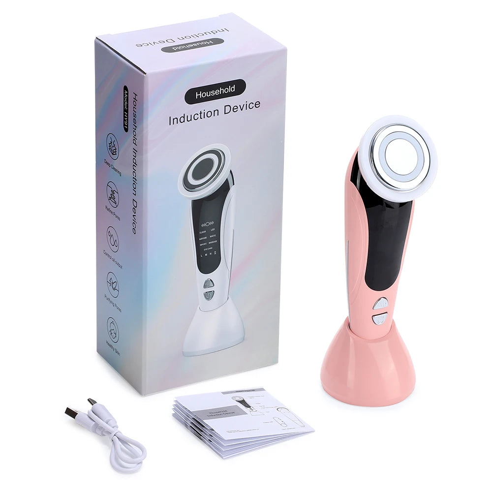EMS Gesichtsmassagegerät LED Lichttherapie Sonic Ion Vibration Hautstraffung Facelifting Anti Falten Schönheitsgerät Hautpflegewerkzeug