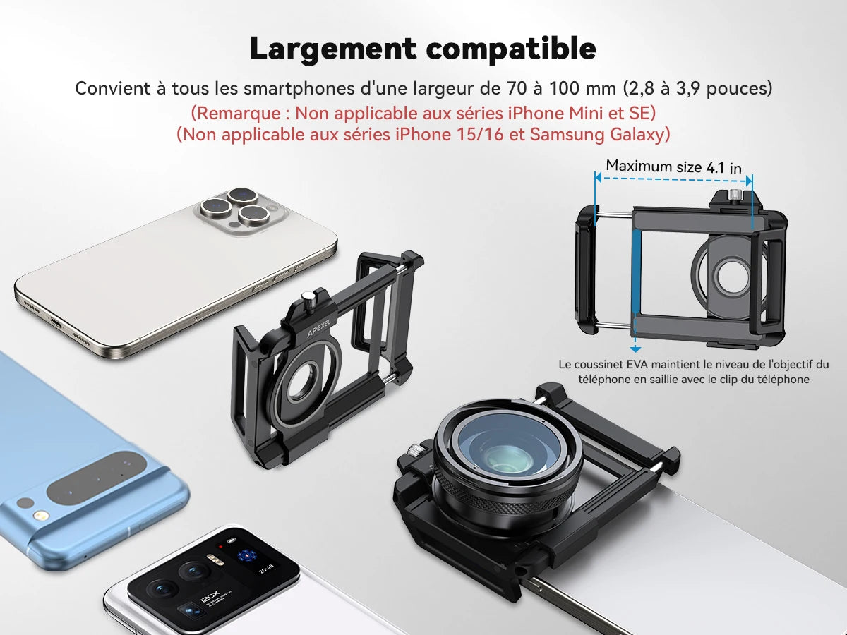 APEXEL 10-20x Zoom-Makroobjektiv-Set, Makrofotografie mit Smartphone und Universalclip für iPhone, Samsung, Xiaomi und die meisten anderen Smartphones