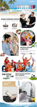 591 ml Edelstahl-Isolierbecher, 20 Unzen, Becher mit Griff und Strohhalm, hält kalt und heiß, Thermobecher, tragbarer Auto-Reisebecher