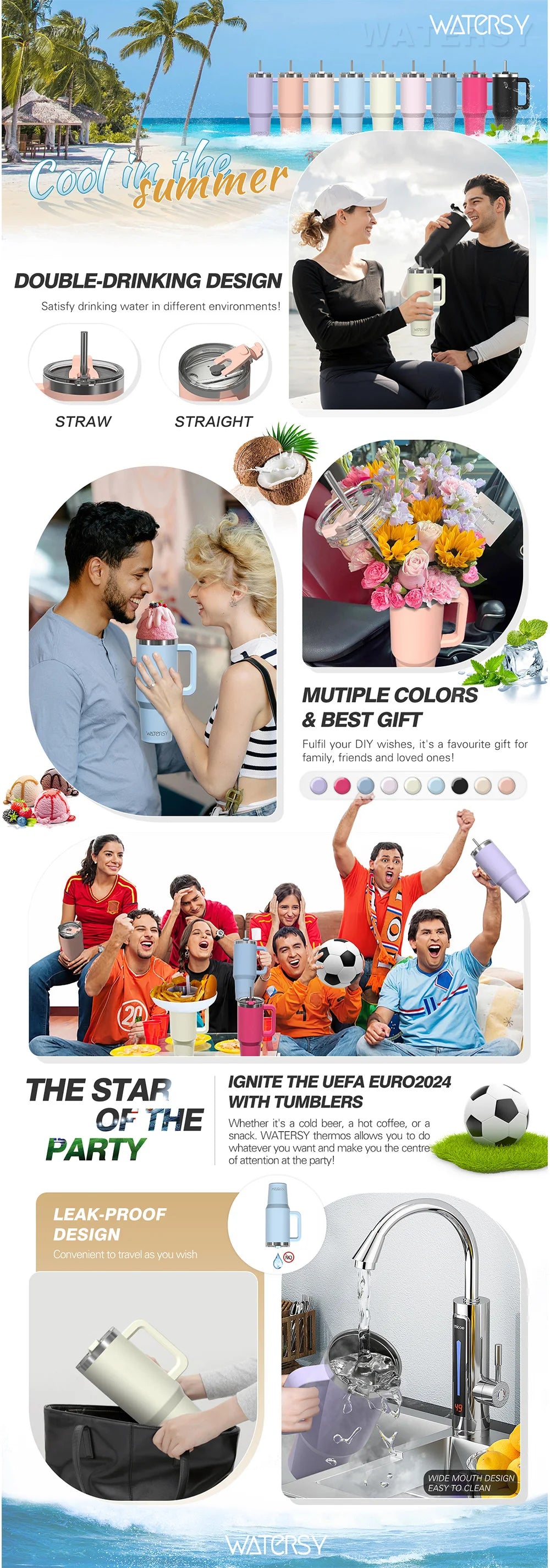 591 ml Edelstahl-Isolierbecher, 20 Unzen, Becher mit Griff und Strohhalm, hält kalt und heiß, Thermobecher, tragbarer Auto-Reisebecher