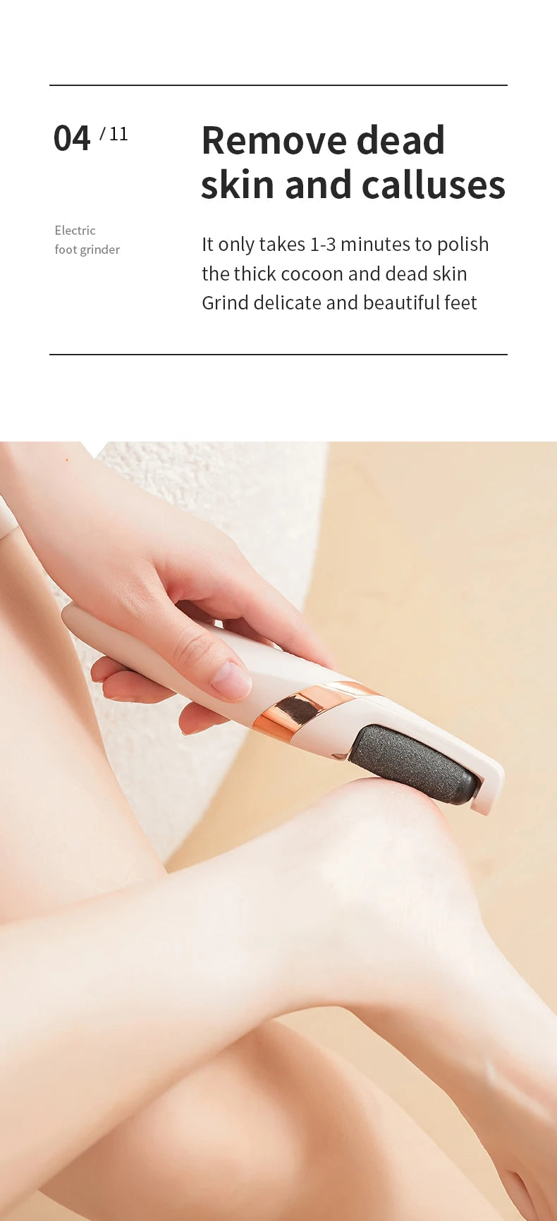 HOMEFISH Elektrischer Fußschleifer, automatisches Hornhautentfernungsgerät für die Fußpflege