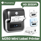 Phomemo M250 Etikettendrucker, 75 mm, Thermo-Etikettendrucker 2025, Upgrade tragbarer Barcode-Drucker für den Aufkleberdrucker von Business Home
