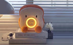 D2 Toast Plüsch Wecker Lampe wiederauf ladbare dimmbare Nachttisch Schlafzimmer Uhr mit Dual Snooze Alarm Kinder niedlichen Dekor Nachtlicht