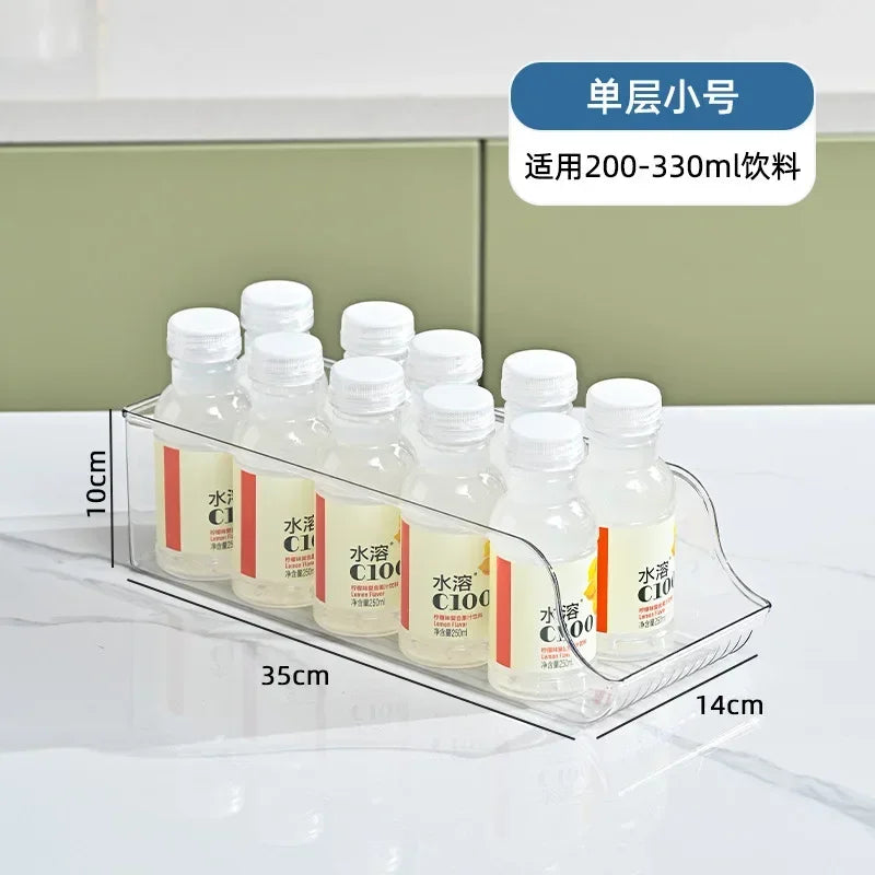 Stapelbarer Kühlschrank-Organizer, Behälter, Pop-Soda-Dosenspender, Getränkehalter für Kühlschrank, durchsichtiges Kunststoff-Aufbewahrungsregal für Lebensmittel in Dosen