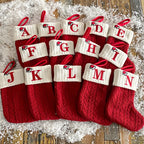 Weihnachtsstrumpf Stricken Schneeflocke Buchstaben Socken Weihnachtsdekoration für Zuhause Weihnachten Alphabet Stricksocke Neujahrsgeschenk