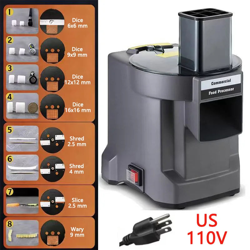 Elektrischer Gemüseschneider 3-in-1 – Multifunktionale Schneidmaschine für Küche & Gastronomie