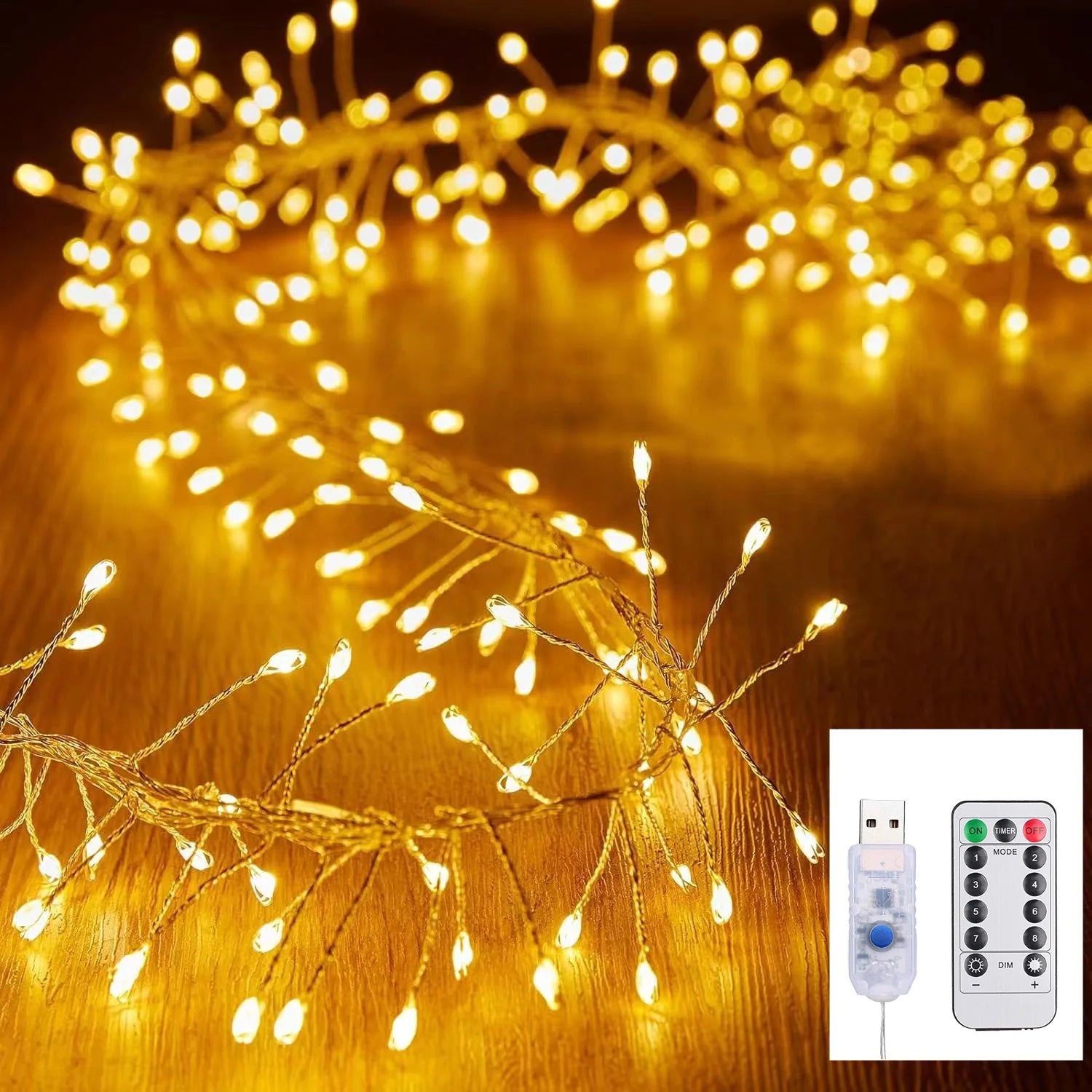 3/6/9M USB Power LED Feuerwerkskörper Lichterketten Fernbedienung Girlande Lichterkette für Hochzeit Party Garten Weihnachtsdekoration