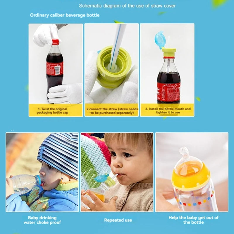 Kleinkind Kleinkind Trinkrohr Flasche Kappe Kinder Auslaufsichere Getränke Saft Soda Wasser Flasche Twist Stroh Abdeckung