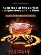 Elektrisches Speisenwärmbrett für den Haushalt, runder multifunktionaler Esstisch mit konstanter Temperatur und Hot-Pot-Heizplatte