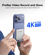 ORICO Magnetische externe SSD für iPhone 17 16 15 14 13 Pro/Max 2000 MB/s 4K 120Kz ProRes HDR Record USB 3.2 Gen 2x2 tragbare SSD