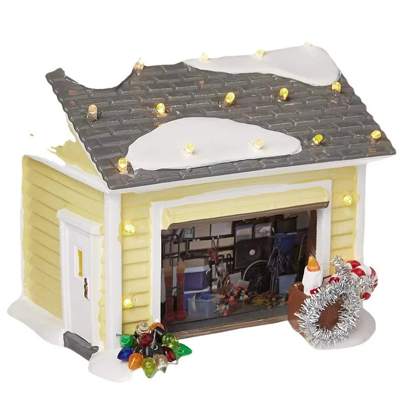 Weihnachten Leuchtende Harz Haus Santa Claus Auto Haus Ländlichen Urlaub Garage Dekoration Desktop Dekoration Statue Weihnachten Geschenk