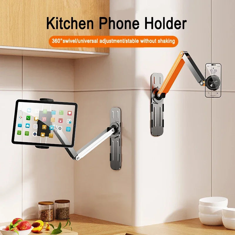 Eary Tablet Wand halterung 360 ° Drehung Tablet Halter Ständer Küche Wand halterung kompatibel mit iPad/iPhone/alle 4, 5-6, 5-Zoll-Tablet