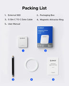 ORICO Magnetische externe SSD für iPhone 17 16 15 14 13 Pro/Max 2000 MB/s 4K 120Kz ProRes HDR Record USB 3.2 Gen 2x2 tragbare SSD