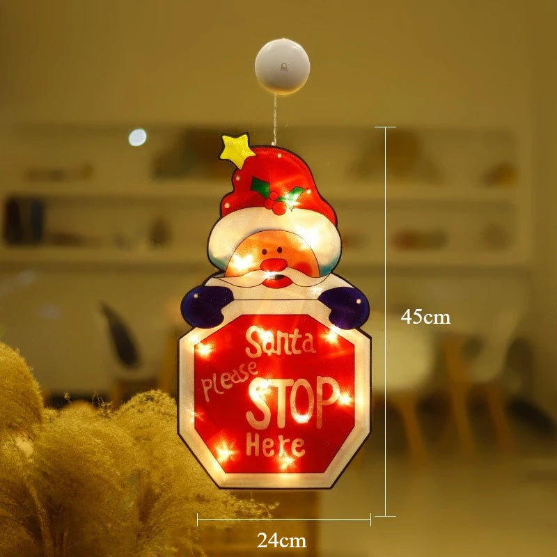 Neue dekorative LED-Weihnachtslichter, Santa Claus Rentier Fenster Display geformte Lichter für das Festival