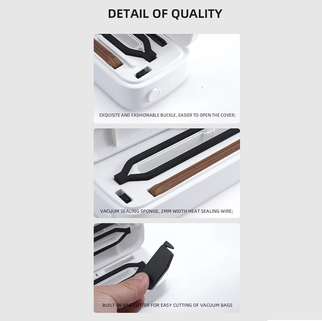 Beste Vakuumierer für trockene und nasse Lebensmittel, Verpackungsmaschine, 220 V, automatischer kommerzieller Haushalt, Küche, Lebensmittel-Vakuumierer mit 10 Beuteln