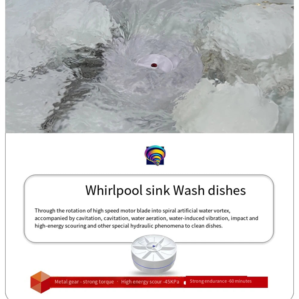 Drahtlose Mini-Geschirrspüler für die Küche, USB-Ultraschallspüle, Obst- und Gemüse-Geschirrspüler, elektrische tragbare Waschmaschinen, Singapur Diego Diego